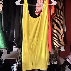 Mini dress, worn once. Yellow/highlighter color. Size medium. Brand: Superdown